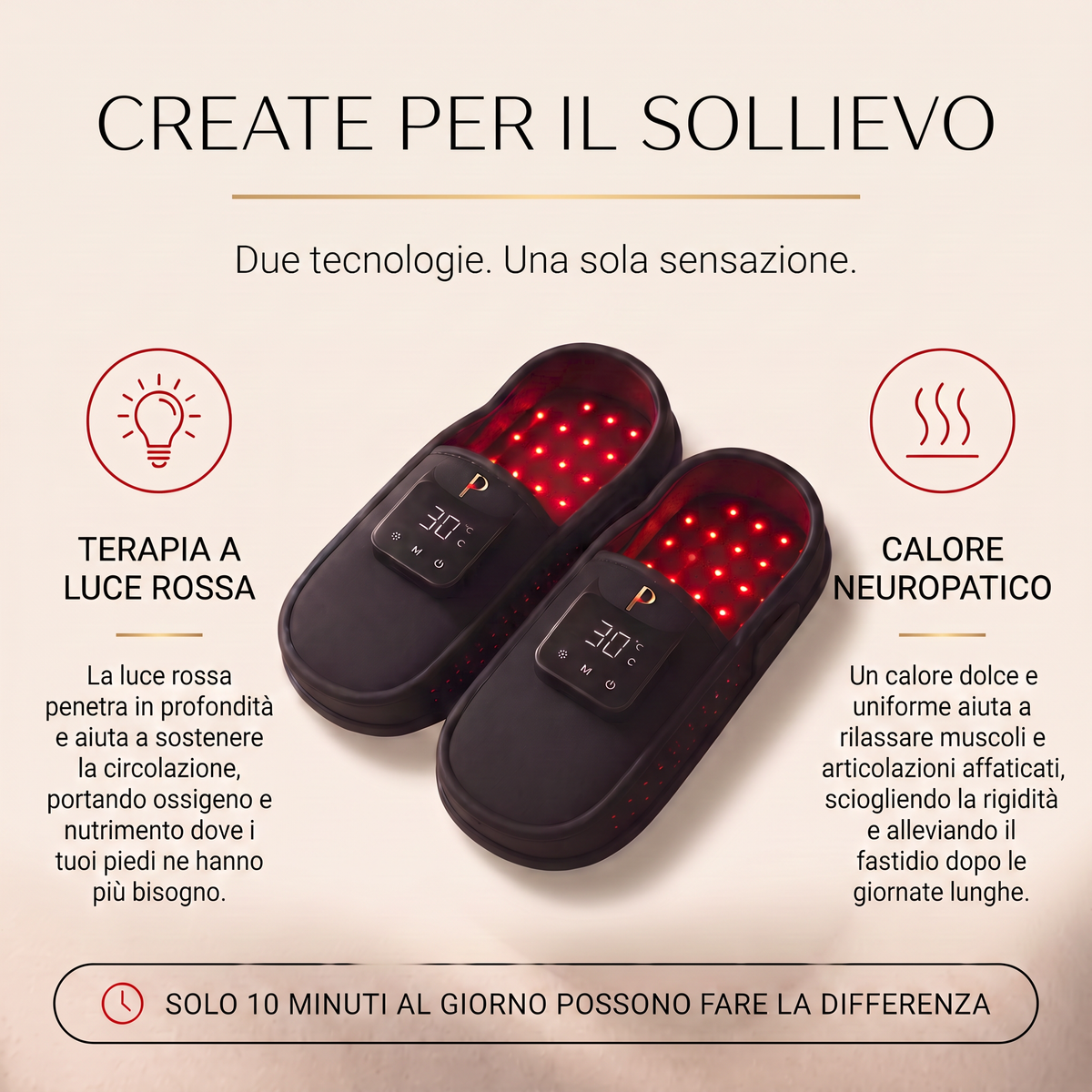 Plantaris™ Pantofole con Luce Rossa